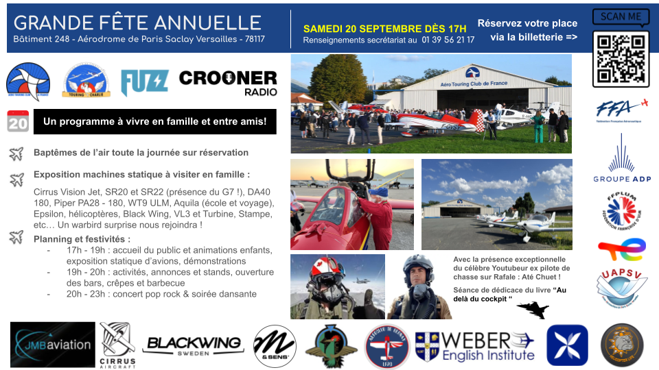Cette fête est ouverte à toutes et tous que soyez membres ou non de notre aéroclub !